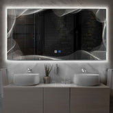 LED Spiegel Rechteckig | Touch-Schalter | Anti-Beschlag-Funktion | Neutralweißes Licht - Reyze Seria Simetria Model 3